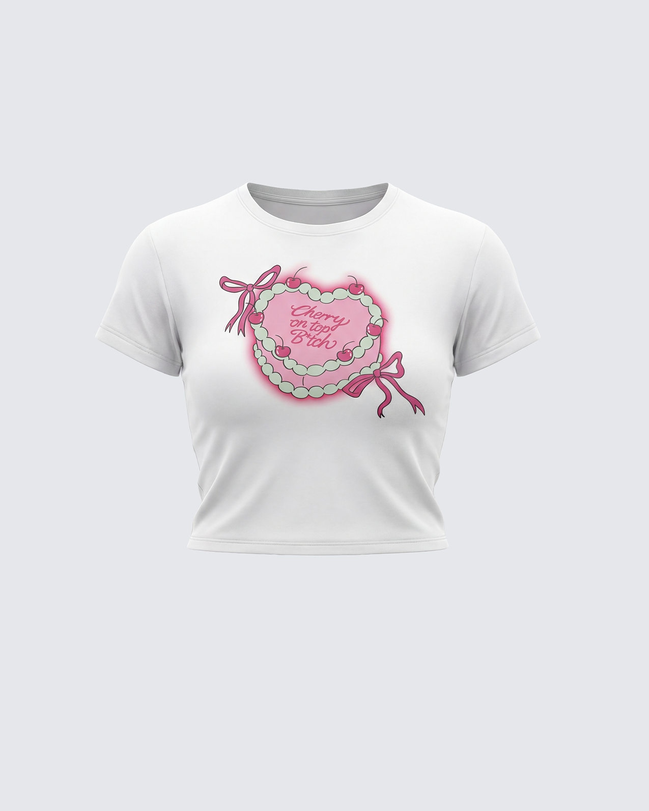 Terry White Graphic Baby Tee